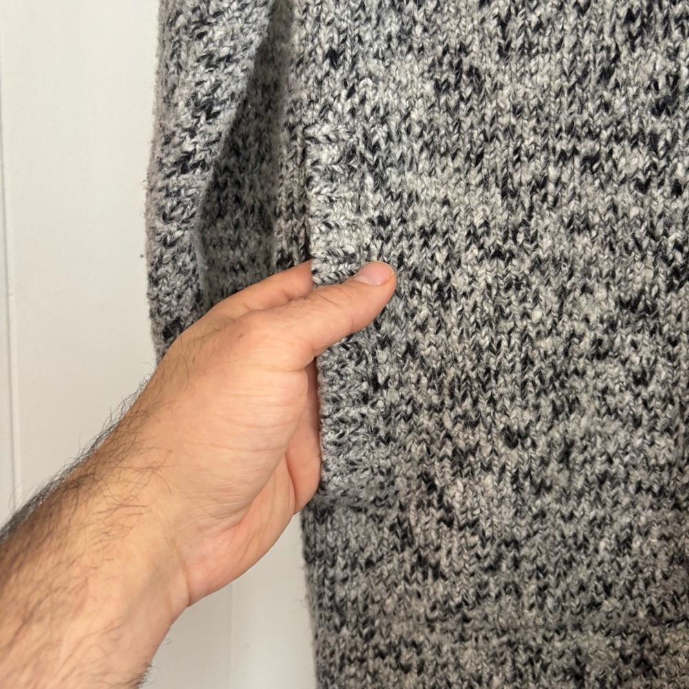 Pure Jill Womens L Gray Knit Snap Button Cotton Blend Sweater Long Cardigan NOTE - Picture 6 of 12